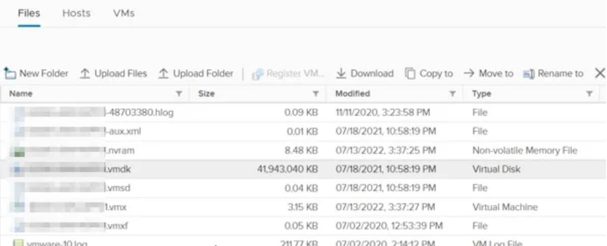 Downloading a VMDK from vSphere