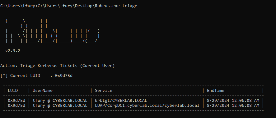 Rubeus Logon sessions