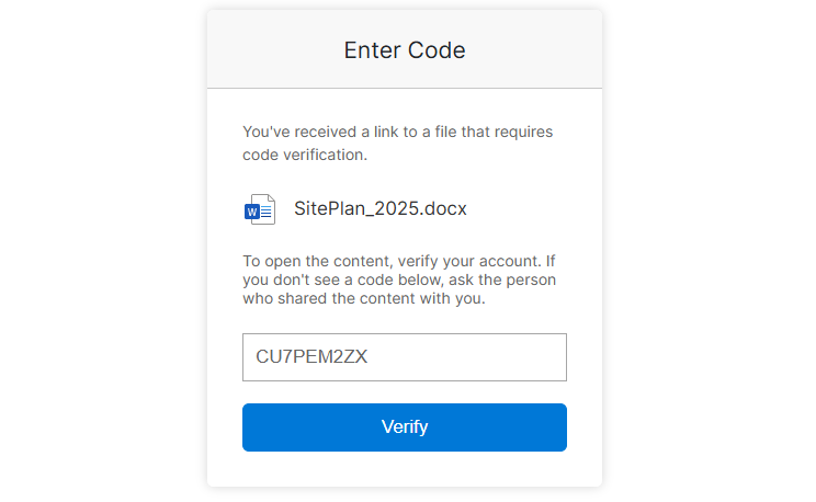 Device code authentication prompt